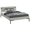 BETT 140/200 cm  in Hellgrau  - Hellgrau/Schwarz, Design, Metall (140/200cm) - Xora