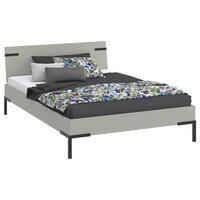 BETT 140/200 cm  in Hellgrau  - Hellgrau/Schwarz, Design, Metall (140/200cm) - Xora