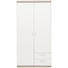 KLEIDERSCHRANK in Weiß, Eichefarben - Eichefarben/Alufarben, KONVENTIONELL, Holzwerkstoff/Metall (100/197/60cm) - Xora KLEIDERSCHRANK in Weiß, Eichefarben - Eichefarben/Alufarben, KONVENTIONELL, Holzwerkstoff/Metall (100/197/60cm) - Xora