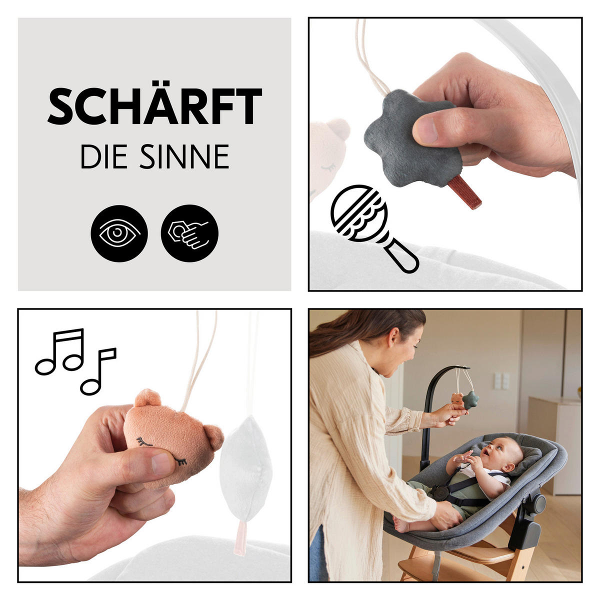 MOBILE Highchair Bouncer Mobile  - Basics (40/20/3,5cm) - Hauck
