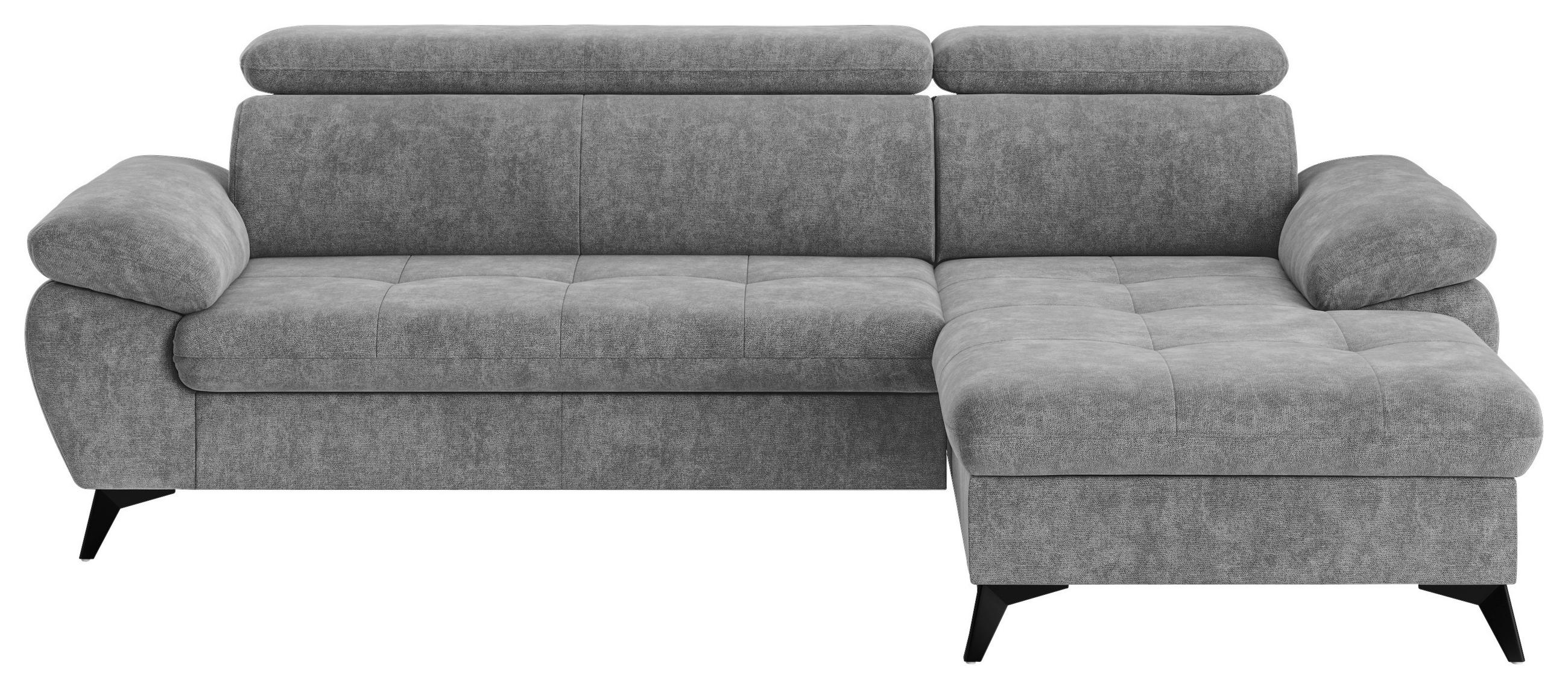 ECKSOFA in Grau - Schwarz/Grau, Textil/Metall (261/166cm) - MID.YOU