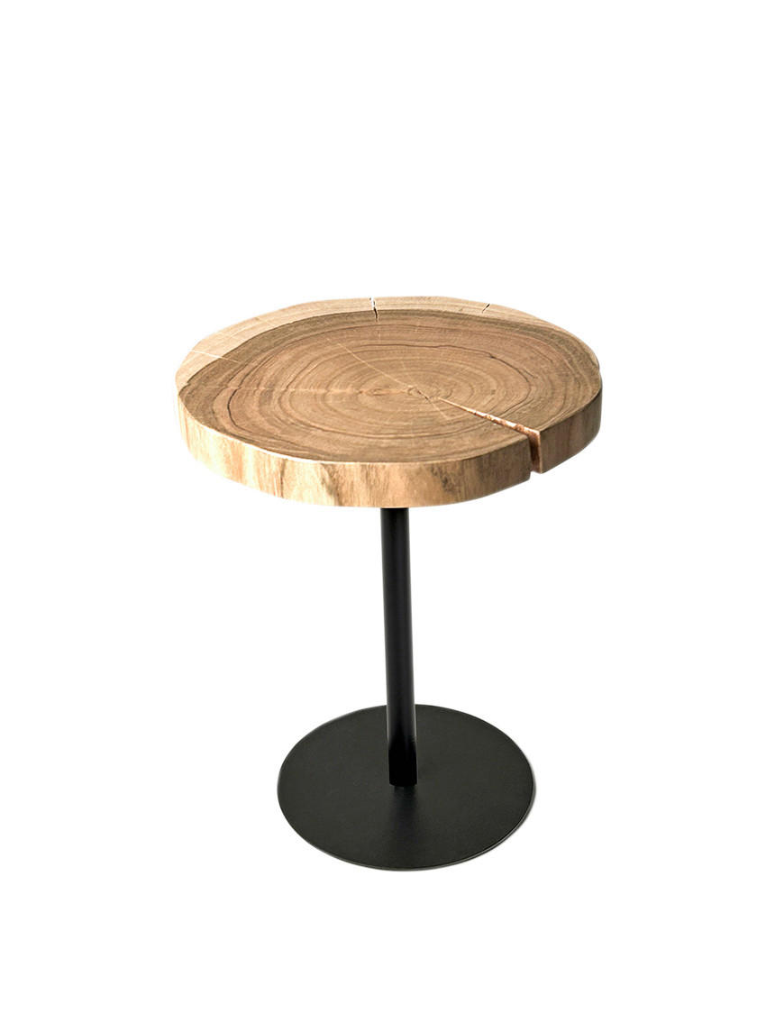 BEISTELLTISCH in Holz, Metall 35/35/43 cm  - Schwarz/Akaziefarben, Trend, Holz/Metall (35/35/43cm)