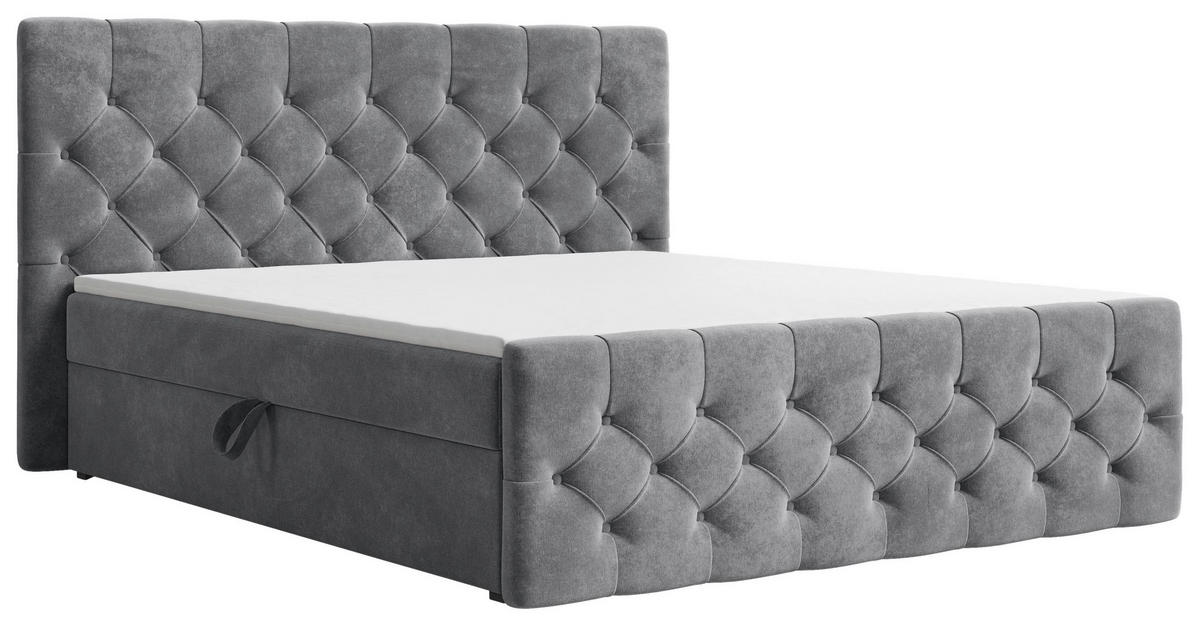 BOXBETT 140/200 cm  in Anthrazit  - Anthrazit/Schwarz, MODERN, Holz/Kunststoff (140/200cm) - MID.YOU
