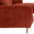 ECKSOFA Rostfarben Flachgewebe  - Rostfarben/Buchefarben, KONVENTIONELL, Holz/Textil (230/144cm) - Carryhome