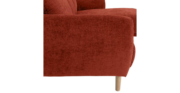 ECKSOFA Rostfarben Flachgewebe - Rostfarben/Buchefarben, KONVENTIONELL, Holz/Textil (230/144cm) - Carryhome