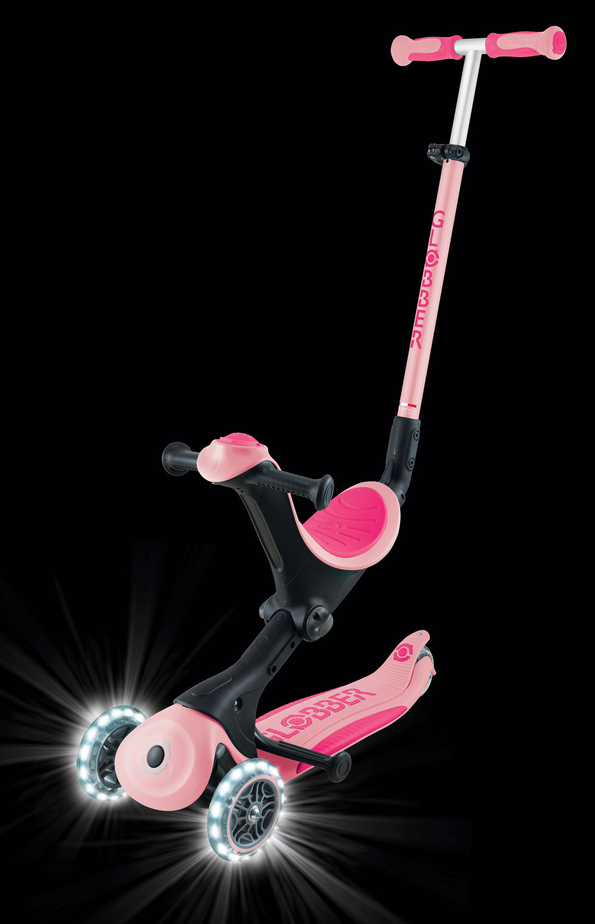 LAUFRAD GO-UP DELUXE LIGHTS  - Rosa, Basics, Kunststoff/Metall (64/22/98,5cm) - GLOBBER