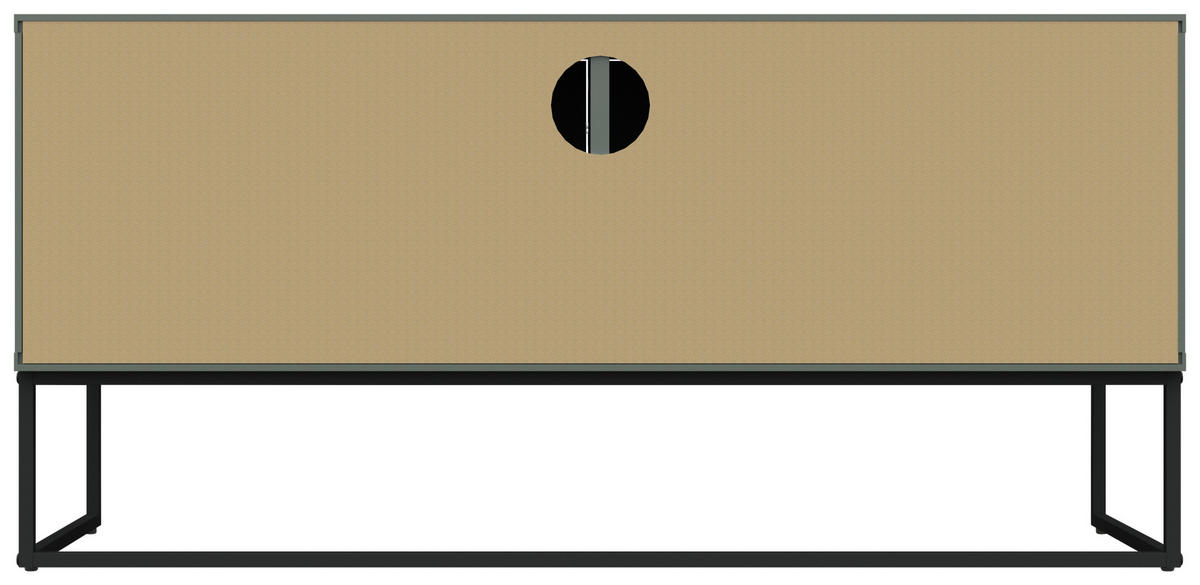 NÍZKÁ KOMODA, tmavě zelená, 118/57/43 cm - černá/tmavě zelená, Design, kov/kompozitní dřevo (118/57/43cm)