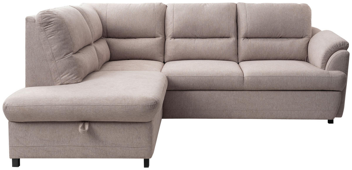 ECKSOFA Greige  - Greige/Schwarz, Basics, Holz/Textil (200/240cm) - MID.YOU