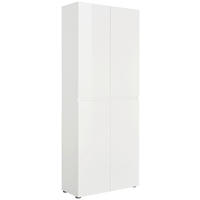 SCHUHSCHRANK Mister 80/200/34 cm  - Weiss/Schwarz, Design, Holzwerkstoff/Kunststoff (80/200/34cm) - home24