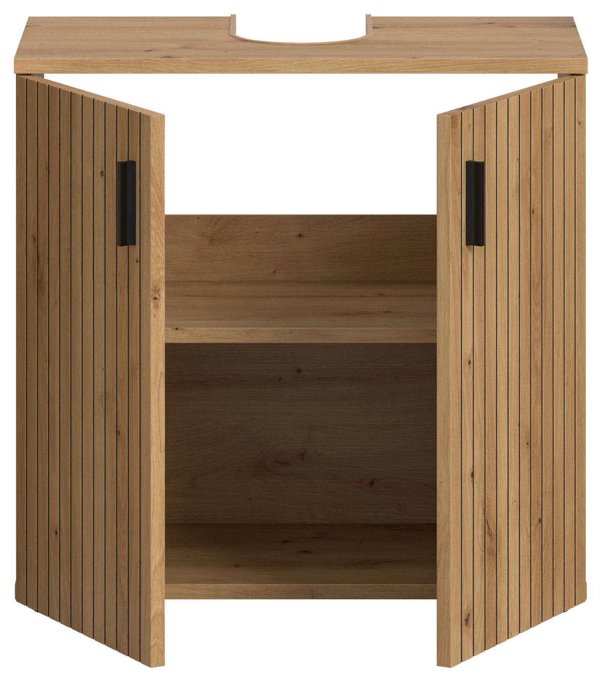 WASCHBECKENUNTERSCHRANK 60/59/30 cm  - Schwarz/Eiche Artisan, Basics, Holzwerkstoff/Kunststoff (60/59/30cm) - MID.YOU