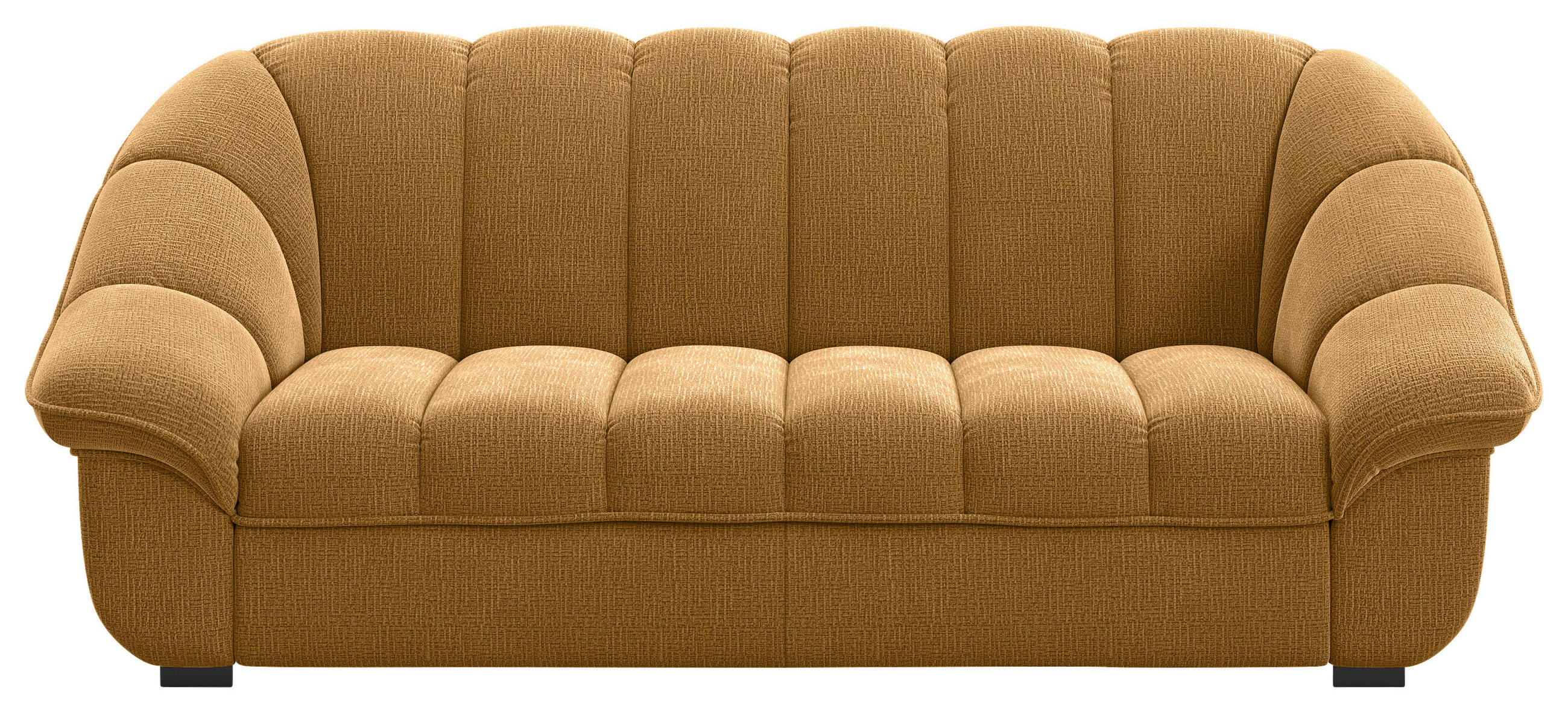 3-SITZER-SOFA Chenille Senfgelb  - Senfgelb/Schwarz, KONVENTIONELL, Kunststoff/Textil (215/88/104cm) - Welnova