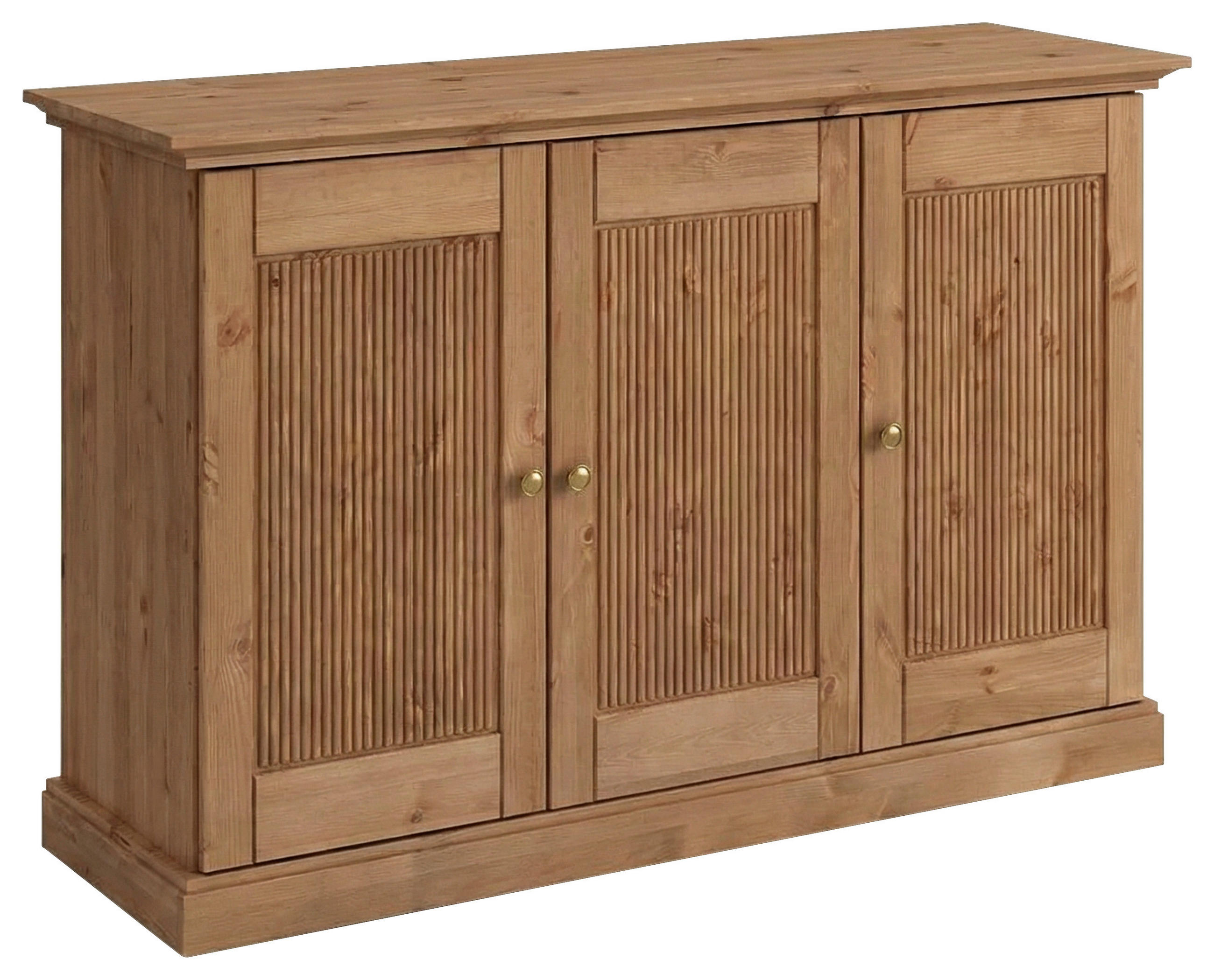 KOMMODE , 142/91/45 cm, 3 Schublade(n)  - Eichefarben/Silberfarben, KONVENTIONELL, Holz/Metall (142/91/45cm) - Linea Natura