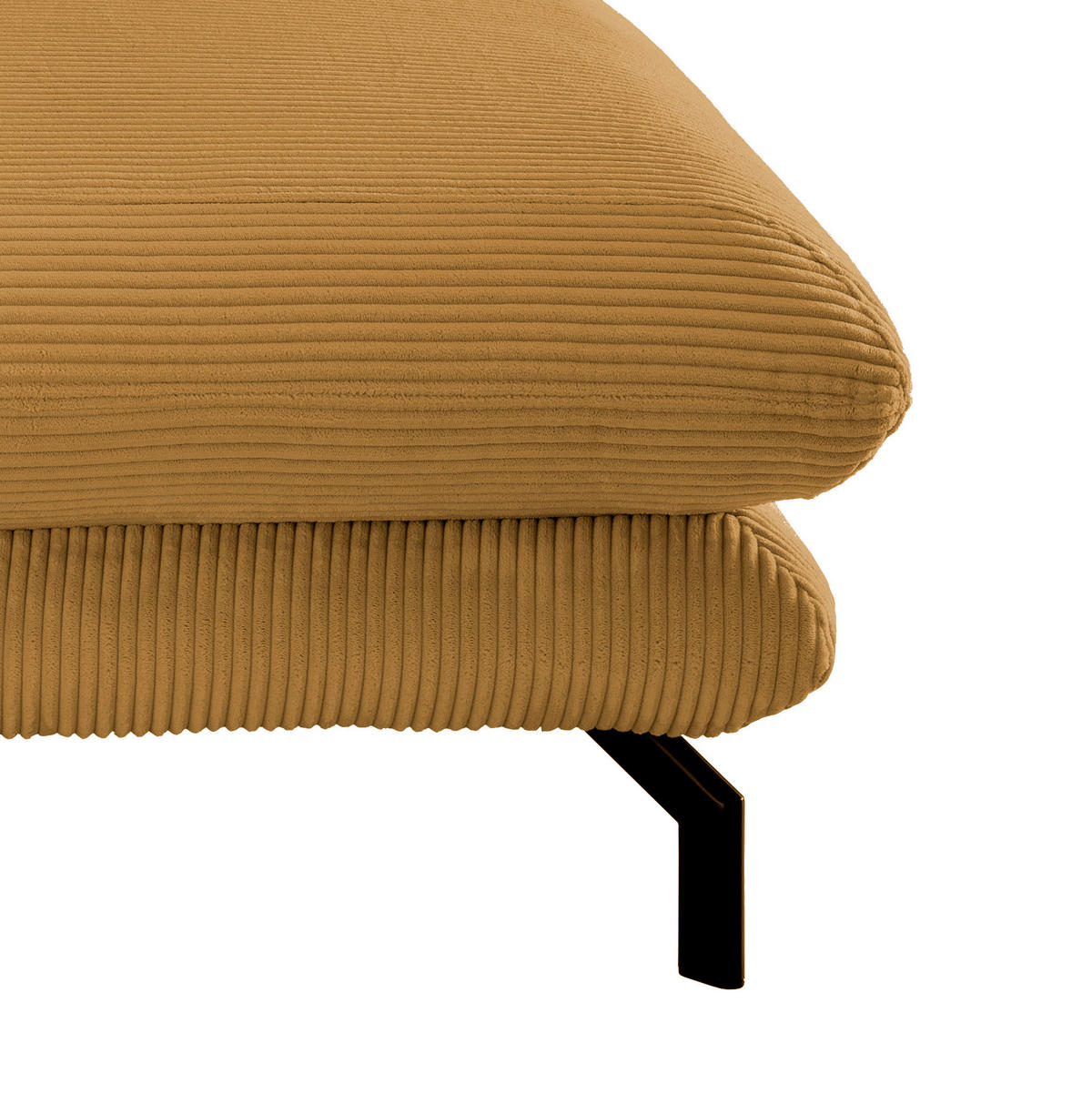 XXL-SESSEL in Cord Goldfarben  - Goldfarben/Schwarz, Modern, Textil/Metall (111/101/167cm) - Livetastic