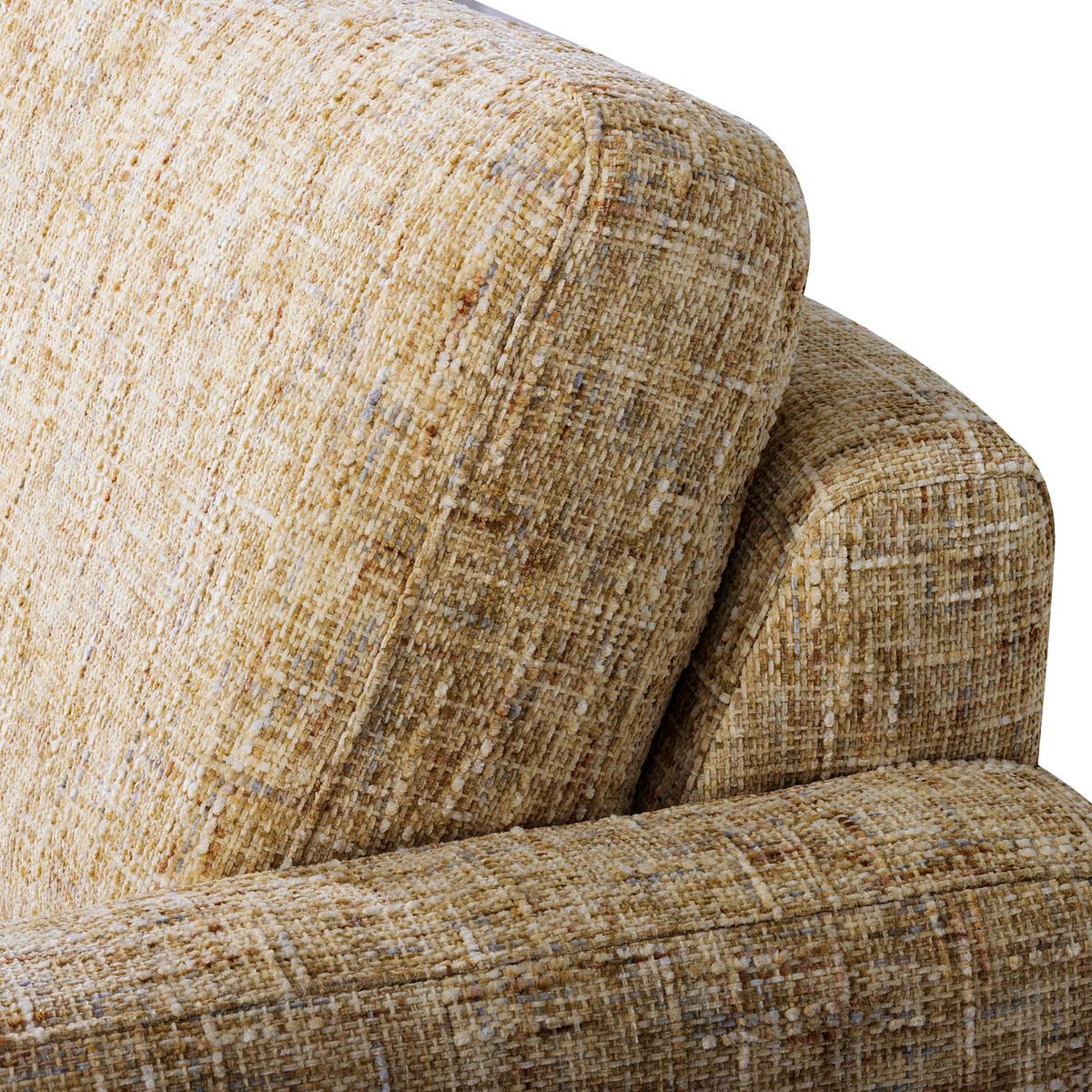 3-SITZER-SOFA Webstoff Hellbraun  - Hellbraun/Schwarzchrom, Design, Textil/Metall (187/85/92cm) - Livetastic