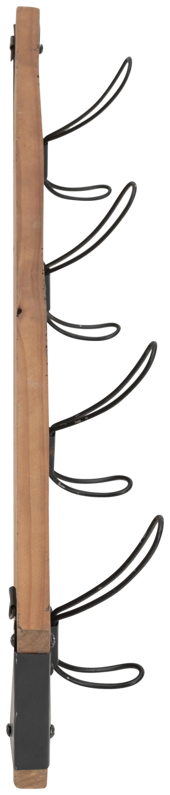 ŠATNÍ LIŠTA, 80/14.5/9.5 cm - černá/přírodní barvy, Lifestyle, kov/dřevo (80/14.5/9.5cm) - Livetastic