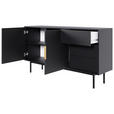 SIDEBOARD Schwarz  - Goldfarben/Schwarz, Design, Holzwerkstoff/Metall (154/82/39cm) - Xora