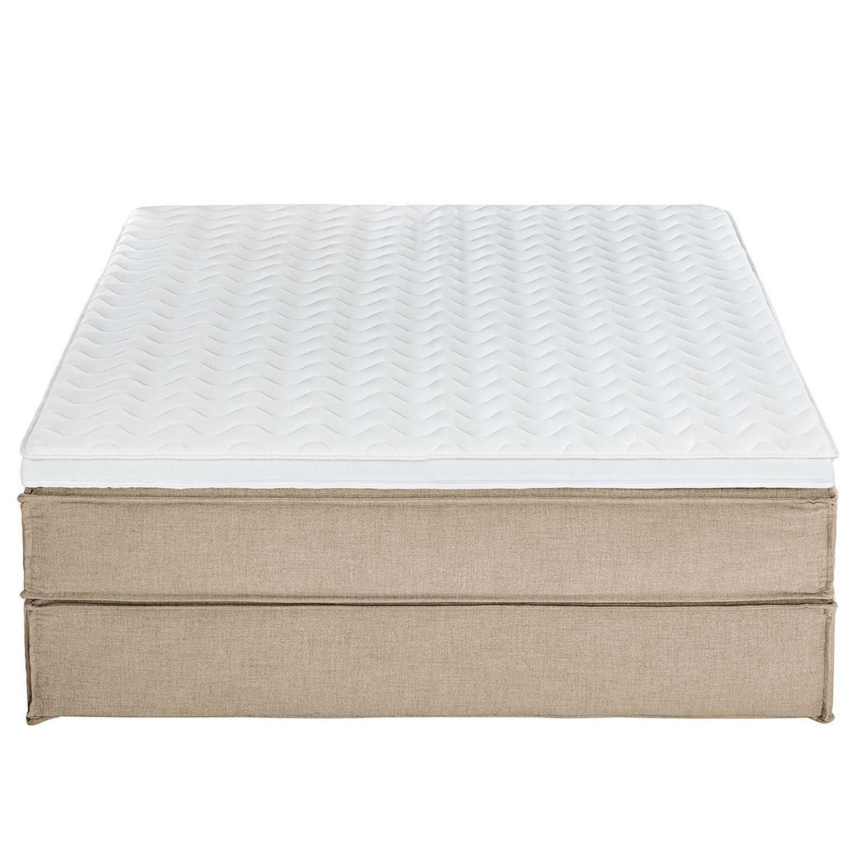 BOXSPRINGBETT 180/220 cm  in Beige  - Beige/Schwarz, Design, Textil (180/220cm) - home24