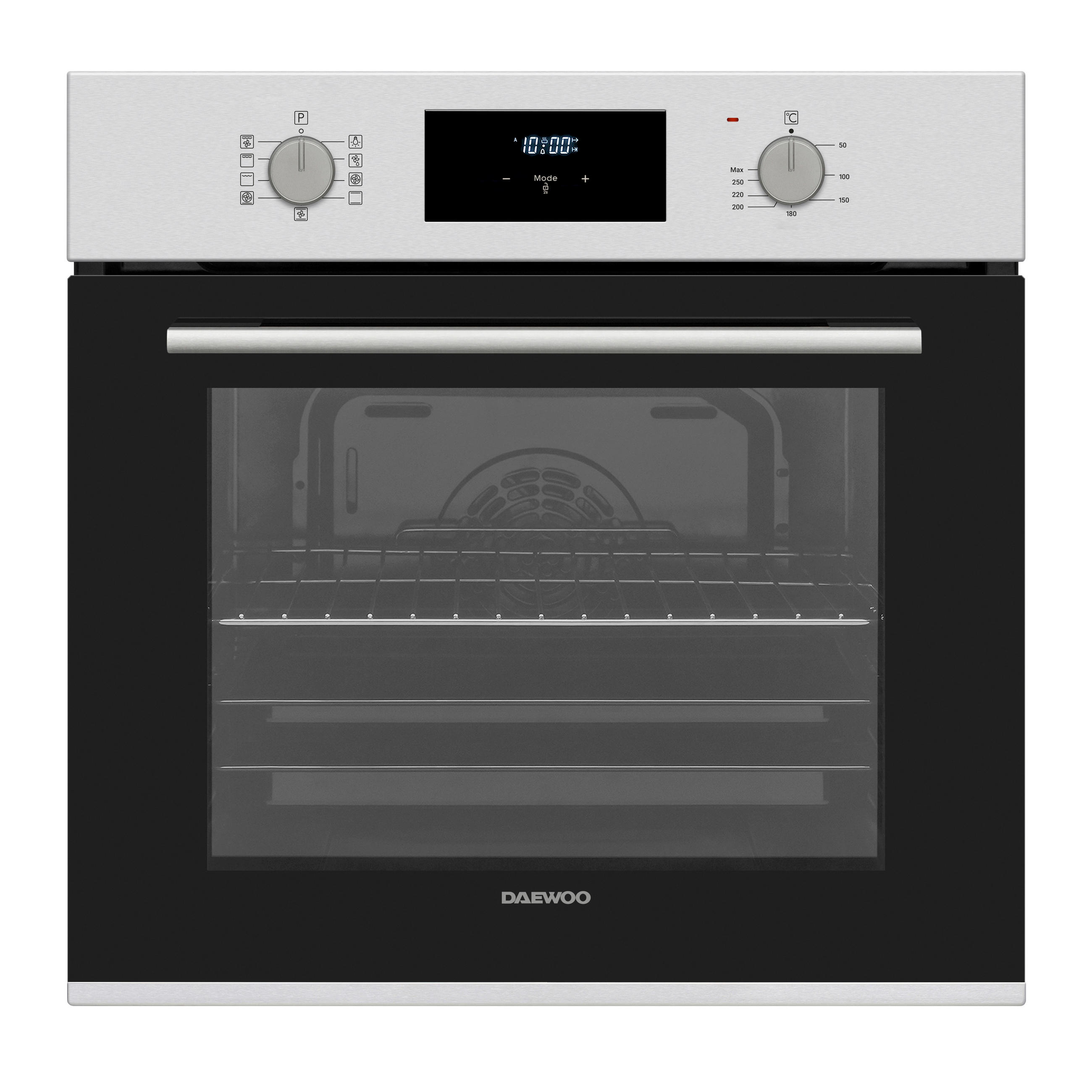 EINBAUBACKOFEN  - Grau, Basics, Glas/Metall (59.5/59.5/57.5cm) - Daewoo