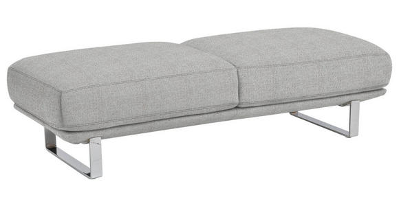 HOCKER Webstoff Hellgrau  - Hellgrau, Design, Textil/Metall (160/44/60cm) - Dieter Knoll