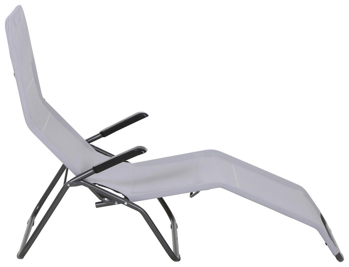 GARTENLIEGE 72,5/103,5/144 cm  - Anthrazit/Hellgrau, MODERN, Textil/Metall (72,5/103,5/144cm) - Siena Garden