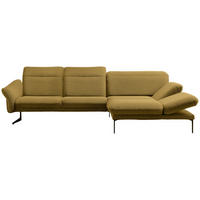 ECKSOFA in Webstoff Currygelb  - Currygelb/Anthrazit, Design, Textil/Metall (299/203cm) - Himolla