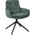 ARMLEHNSTUHL  Stoffauswahl, Typenauswahl, Sitzfläche 360° drehbar, Gestellauswahl Cord  - Schwarz/Grün, Design, Textil/Metall (63/90/69cm) - Johann Jakob