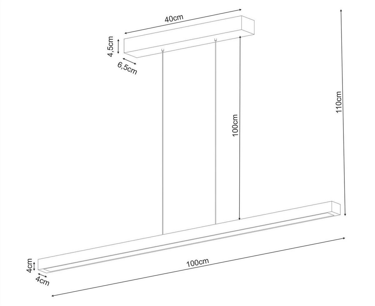 ZÁVESNÉ LED SVIETIDLO, 100/6/110 cm  - farba duba, Natur, drevo (100/6/110cm) - Dieter Knoll