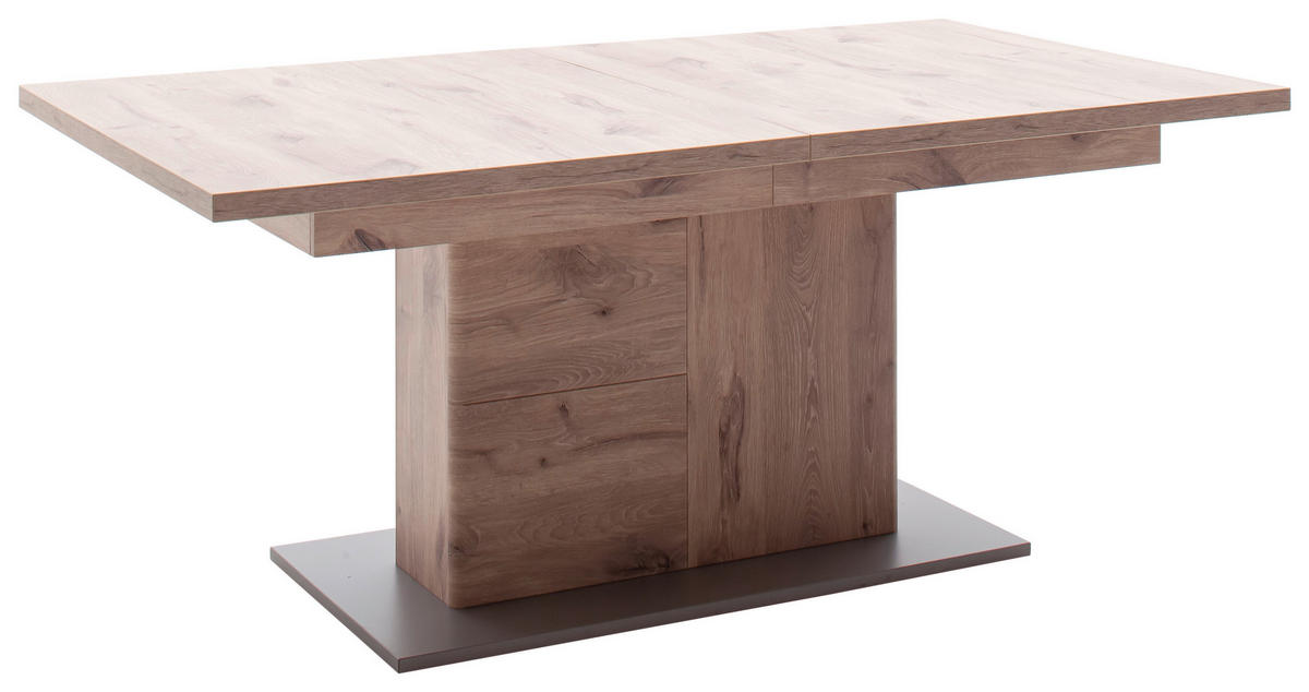 AUSZIEHTISCH in Holzwerkstoff 180-280/100/77 cm  - Eiche dunkel/Anthrazit, Konventionell, Holzwerkstoff (180-280/100/77cm) - Cantus