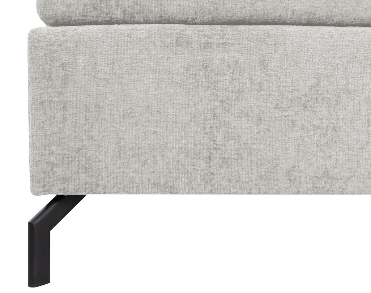 BOXSPRINGBETT 180/200 cm  in Hellgrau  - Hellgrau/Schwarz, Design, Textil/Metall (180/200cm) - Esposa