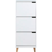 OMARA Z LOPUTAMI ZA ČEVLJE bela - barve hrasta/bela, Design, leseni material/les (47/133,5/30cm) - Livetastic