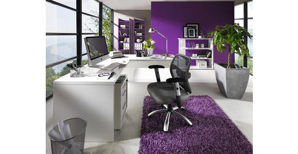 SCHREIBTISCH 180/69/75 cm Weiß Hochglanz  - Weiß Hochglanz, Design, Holzwerkstoff (180/69/75cm) - Carryhome