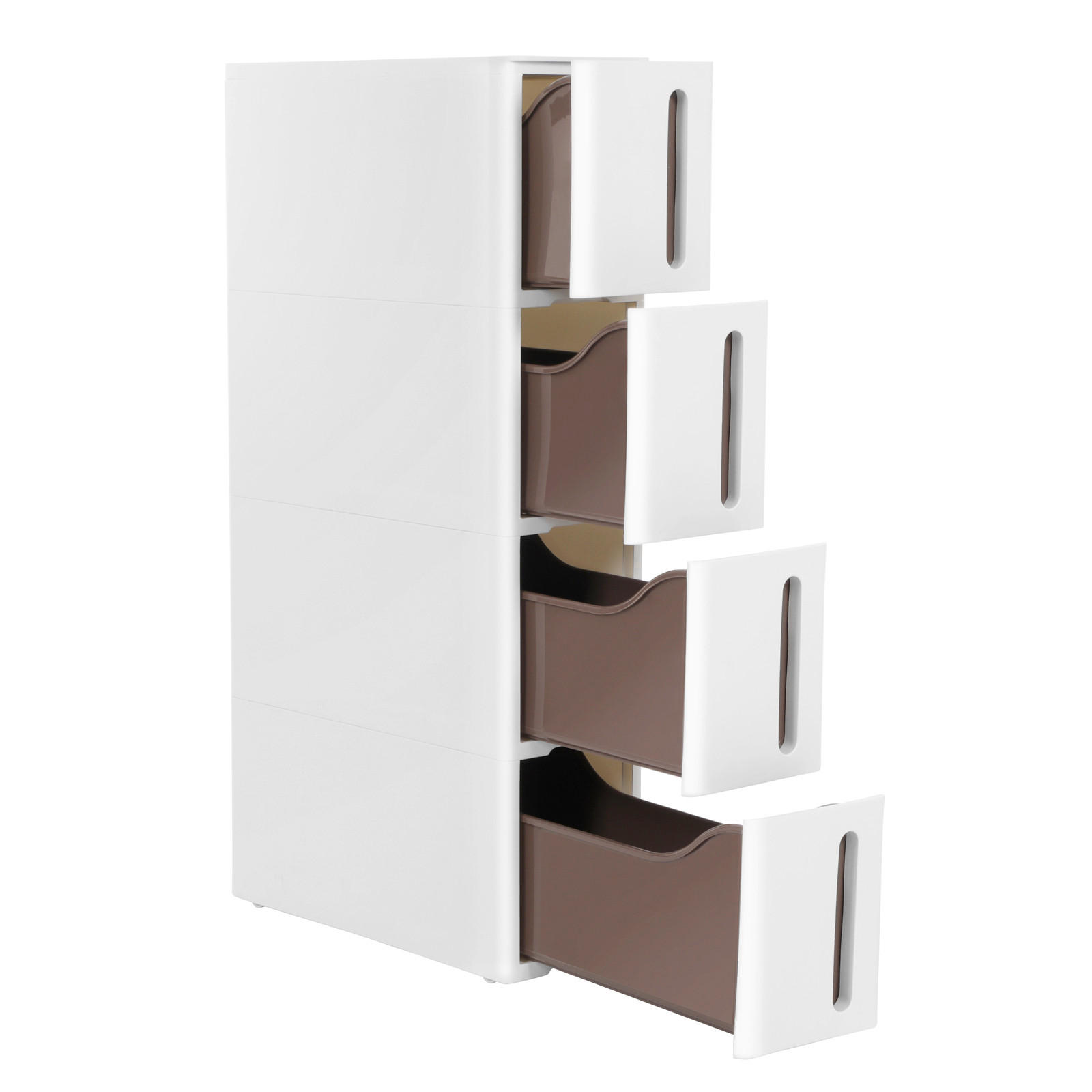 KUCHYNSKÝ REGÁL, hnedá, biela - hnedá/biela, Basics, plast (17/83/45cm)