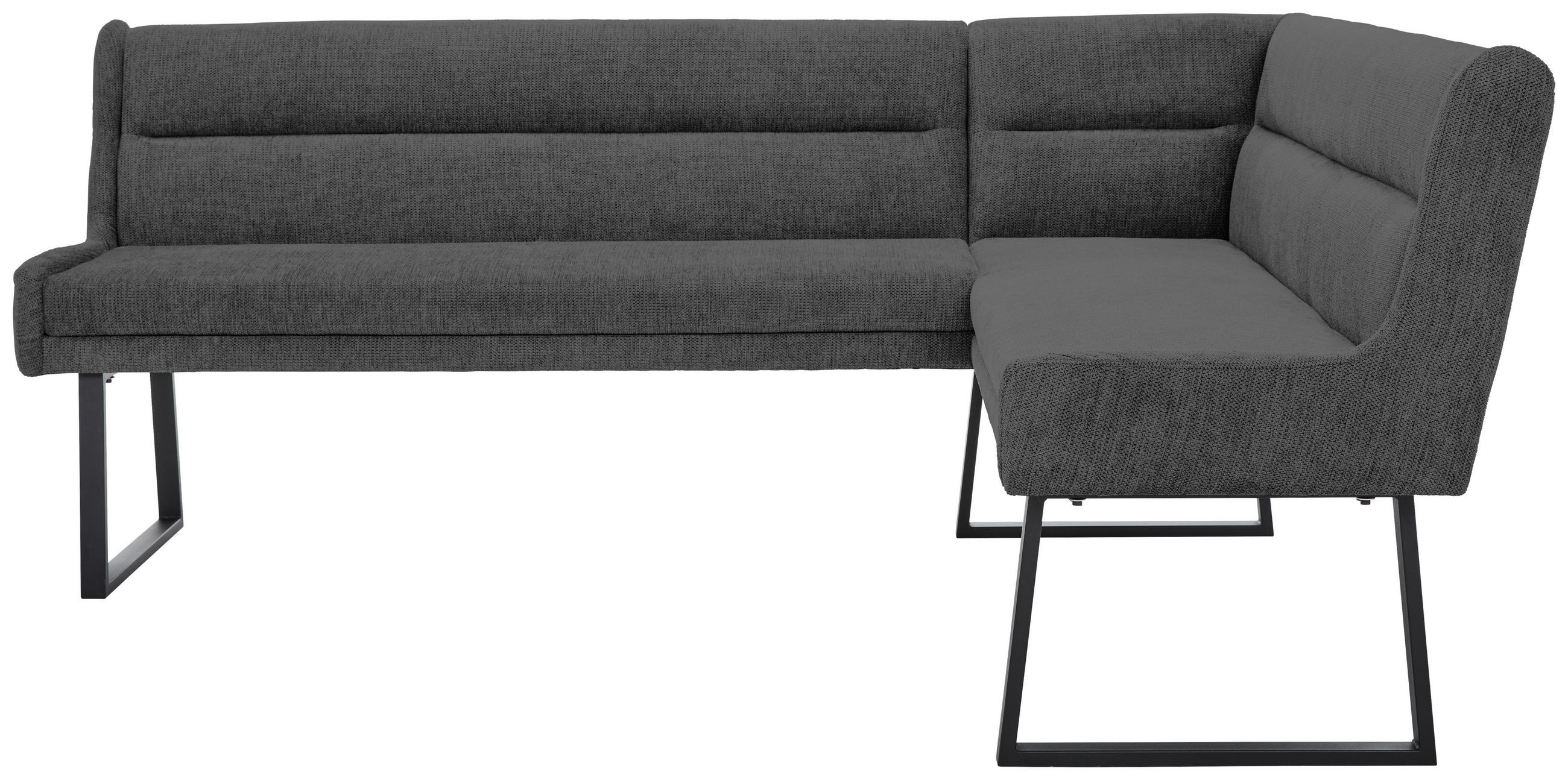 ECKBANK 217/159 cm Webstoff Dunkelgrau, Schwarz   - Dunkelgrau/Schwarz, Design, Textil/Metall (217/159cm) - Novel
