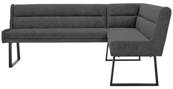 ECKBANK 217/159 cm Webstoff Schwarz, Dunkelgrau - Dunkelgrau/Schwarz, Design, Textil/Metall (217/159cm) - Novel