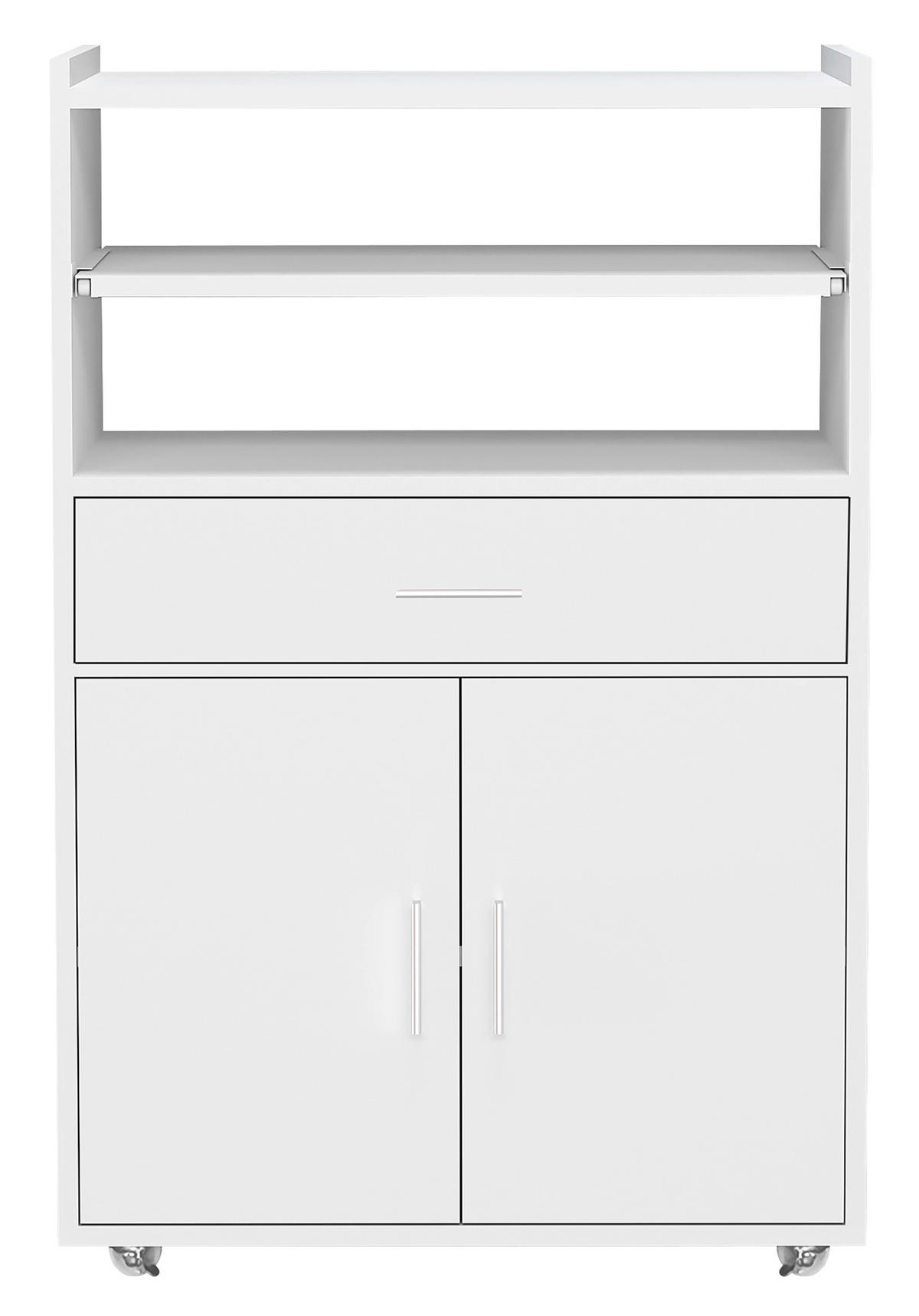 SERVIERWAGEN in Weiss  - Weiss/Silberfarben, Basics, Holzwerkstoff/Kunststoff (59/92/40cm) - MID.YOU