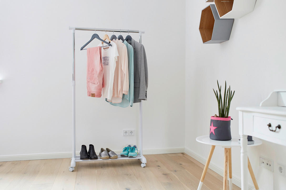 KLEIDERSTÄNDER in Weiß   - Weiß, Basics, Kunststoff/Metall (84/44/101-165cm) - Store It