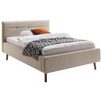 POLSTERBETT 140/200 cm,  in Beige, Bettkasten, Lattenroste,  - Birkefarben/Beige, KONVENTIONELL, Holz/Textil (140/200cm) - Boxxx