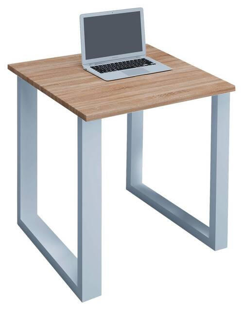 SCHREIBTISCH 80/80/76 cm  in Weiß, Sonoma Eiche  - Weiß/Sonoma Eiche, MODERN, Holzwerkstoff/Metall (80/80/76cm) - MID.YOU