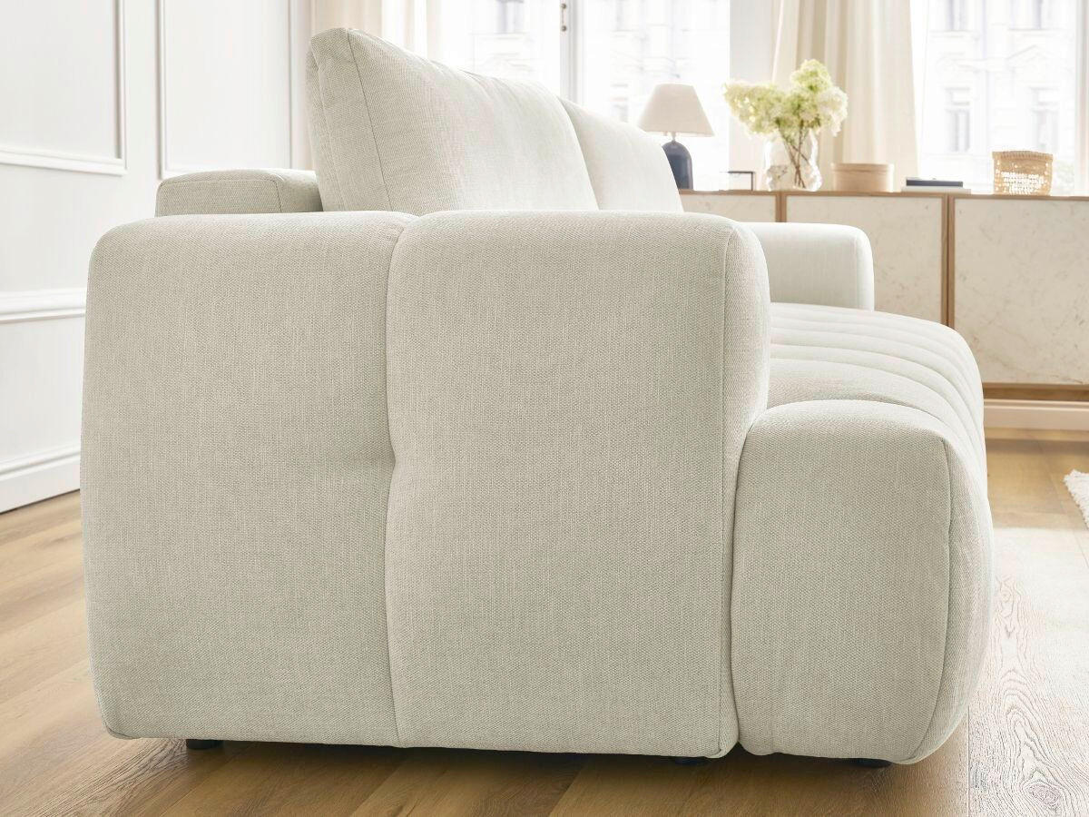 SCHLAFSOFA FUJI Leinenoptik Beige  inkl.  - Beige/Schwarz, MODERN, Kunststoff/Textil (251/113/88cm)