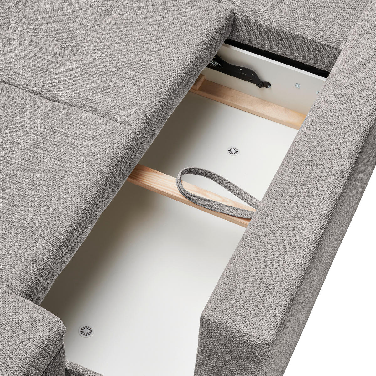 ECKSOFA Hellgrau Webstoff  - Hellgrau/Schwarz, KONVENTIONELL, Kunststoff/Textil (162/282cm) - Carryhome