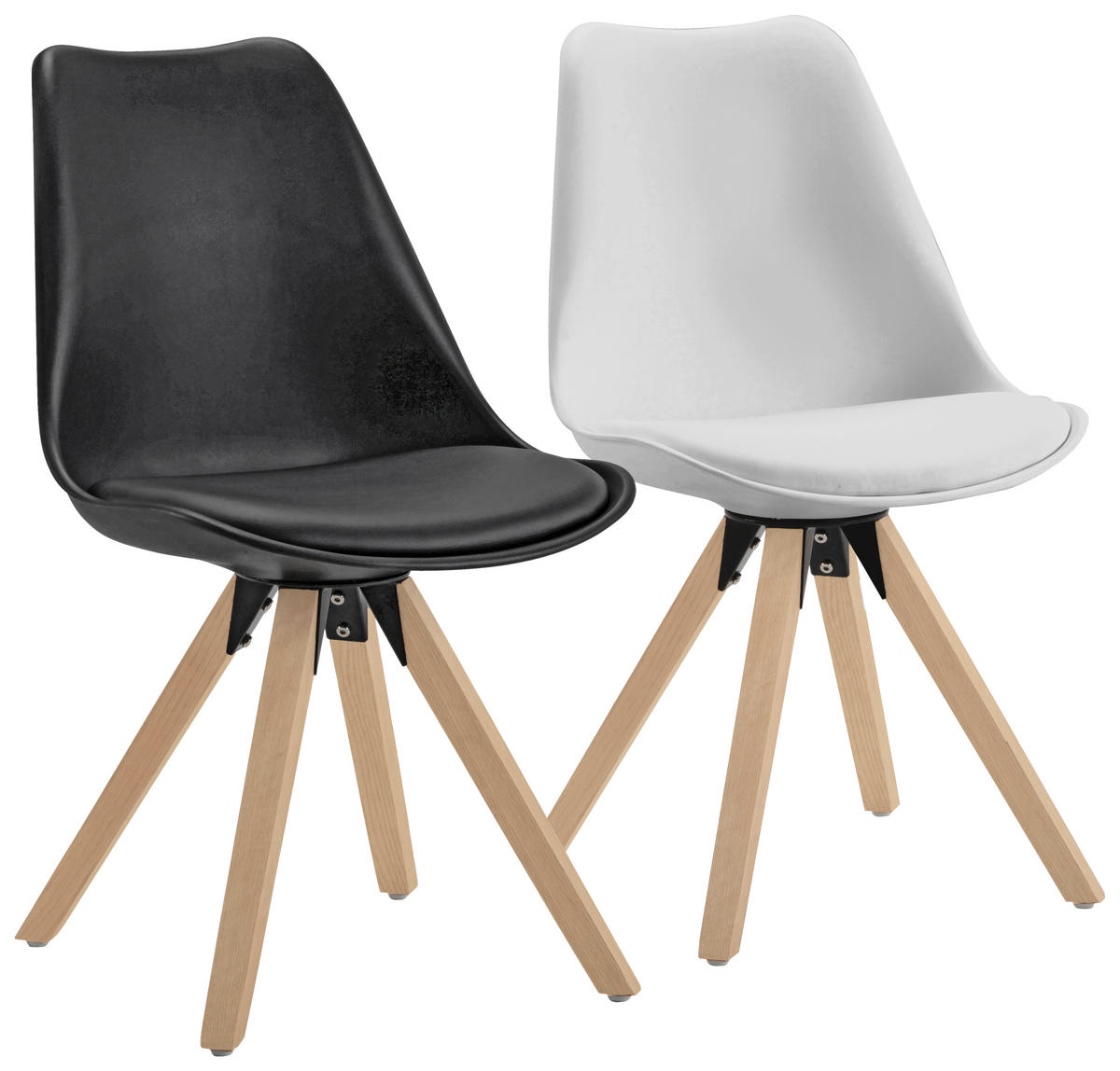 ŽIDLE, černá, barvy dubu - barvy dubu/černá, Design, kov/dřevo (48/82/56cm) - Carryhome