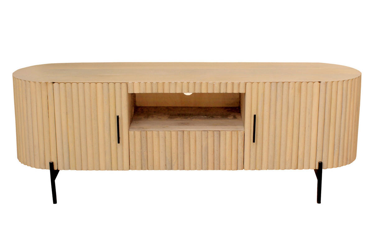LOWBOARD  160/60/45 cm 1 Schublade(n)  - Schwarz/Naturfarben, Design, Holz/Metall (160/60/45cm) - MID.YOU
