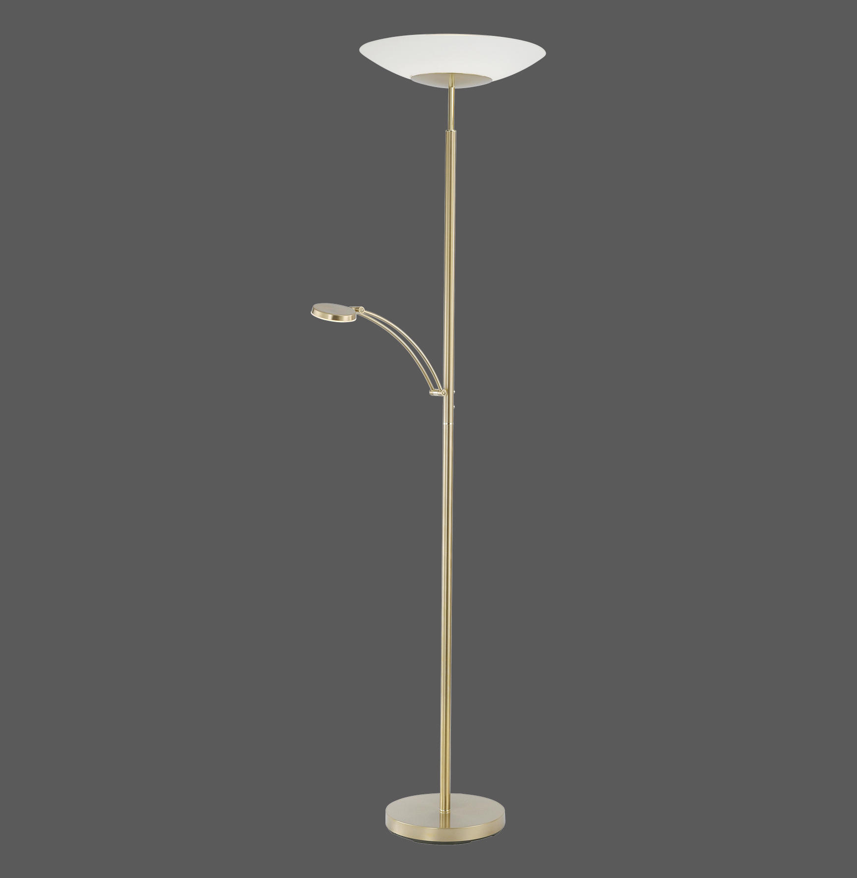 LED-STEHLEUCHTE 60/50/181 cm    - Messingfarben, Basics, Glas/Kunststoff (60/50/181cm) - Paul Neuhaus