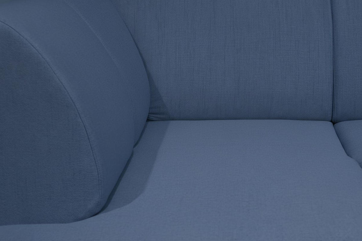 WOHNLANDSCHAFT NIKAS Blau Bouclé  - Blau/Buchefarben, Design, Holz/Textil (310/198/145cm) - MID.YOU