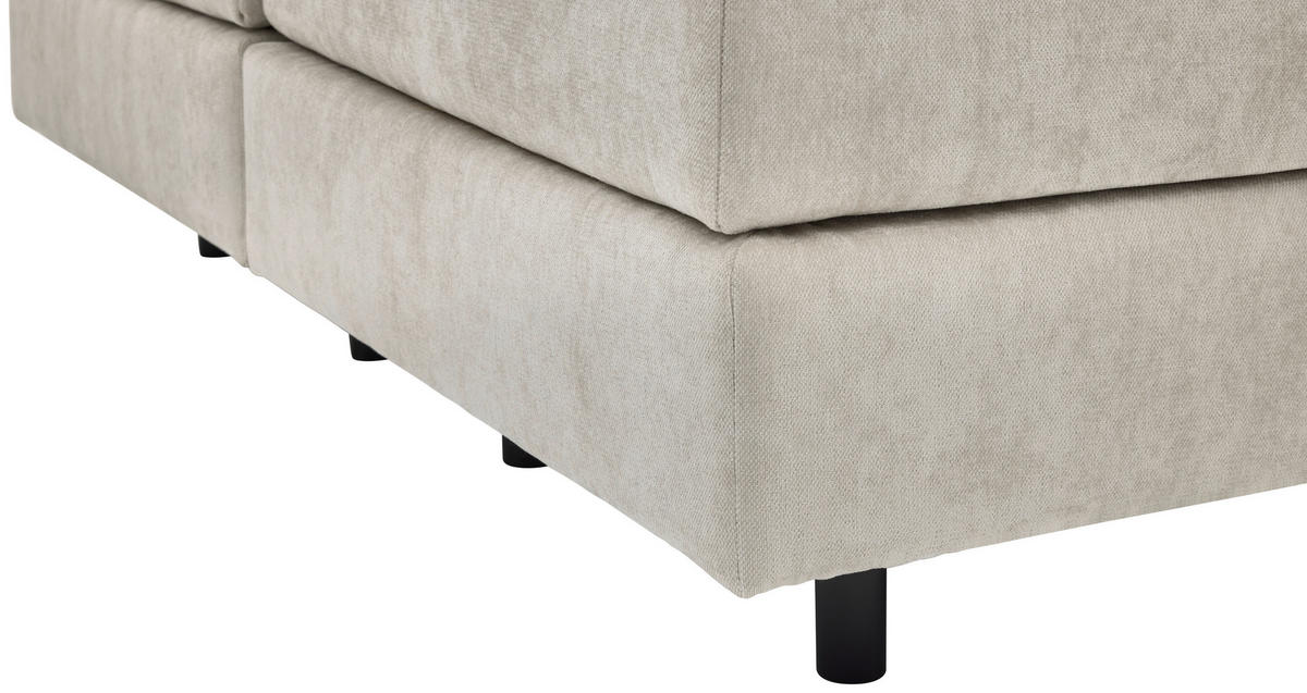 BOXSPRINGBETT 180/200 cm,  in Creme, gepolstertes Kopfteil, Matratzen, H3 + H4 = fest + sehr fest  - Creme/Schwarz, KONVENTIONELL, Holzwerkstoff/Kunststoff (180/200cm) - Musterring