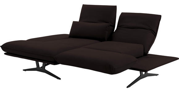 ECKSOFA in Echtleder Dunkelbraun  - Gelb/Dunkelbraun, Design, Leder/Metall (130/210cm) - Dieter Knoll