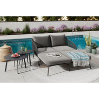 SONNENINSEL 150/75/95 cm  - Dunkelgrau/Schwarz, MODERN, Textil/Metall (150/75/95cm) - Beldano