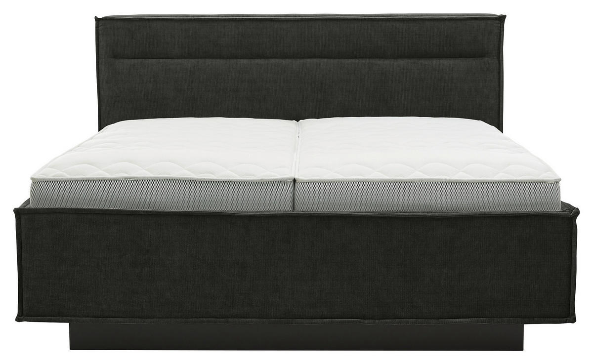 POLSTERBETT gepolstertes Kopfteil, Bettkasten, Lattenroste, Matratzen 180/200 cm  in Schwarz  - Schwarz/Weiß, Design, Textil (180/200cm) - Musterring