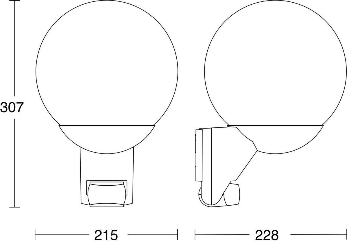 AUßENWANDLEUCHTE - Schwarz, Design, Glas/Kunststoff (22,9/21,5/31,2cm) - Steinel