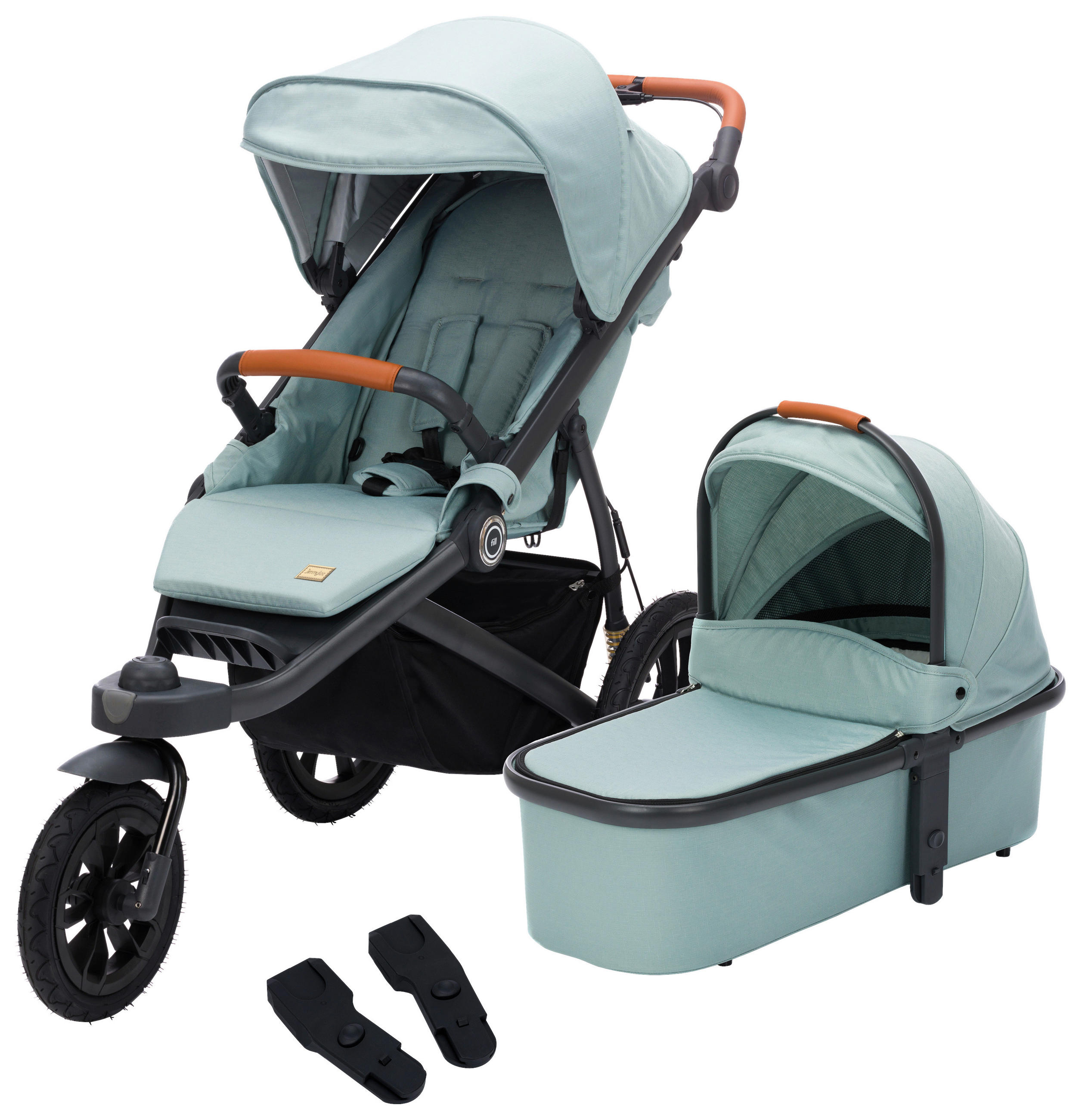 JOGGER Set Jogger Run  - Salbeigrün/Schwarz, Basics, Textil/Metall (125/57/107cm) - Fillikid